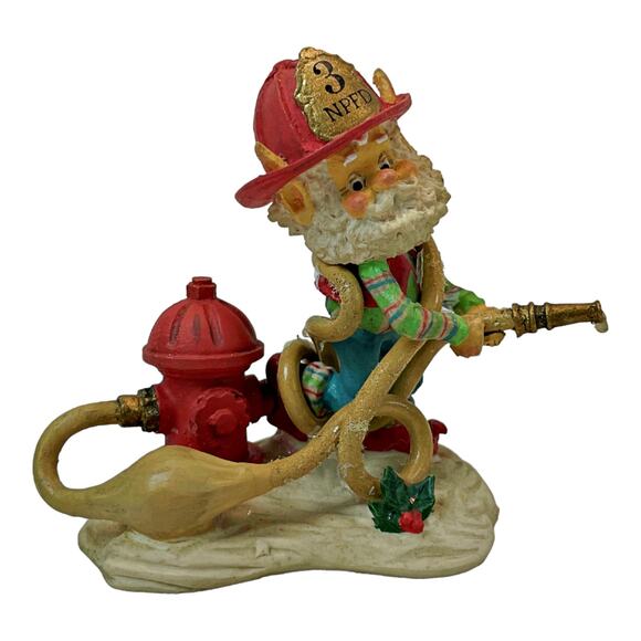 Enesco North Pole Village Elf - Etsy Enesco The North Pole Village Squirt Fire Elf 1993 Sandra Zimnicki 831301 VTG